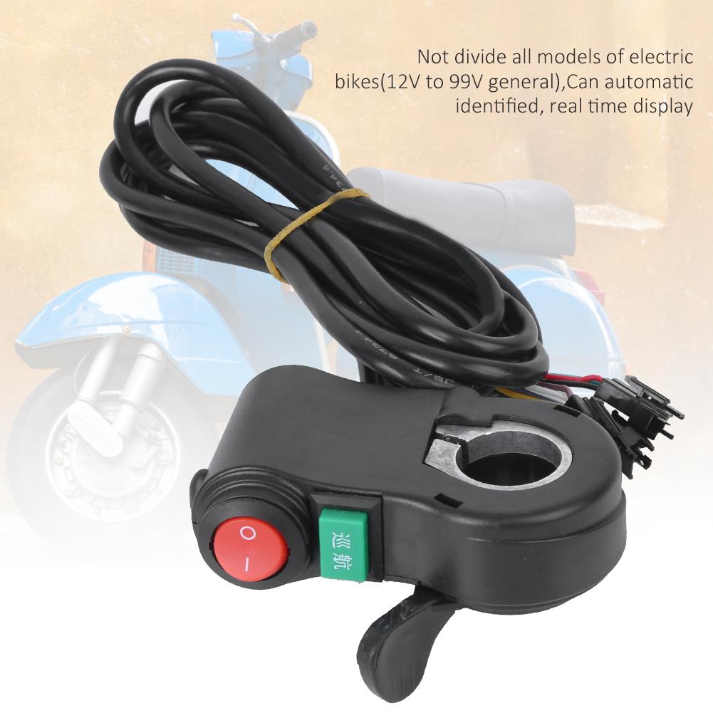 2PCS Plastic Black 98percent  Efficiency Real Time Display Thumb Cruising Multifunction Electric Bike