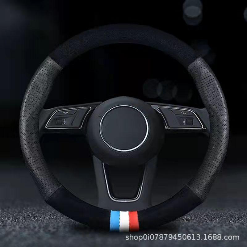 Universeller Lenkradbezug aus Wildleder: Winter und Ganzjahres-Rutschfest, Schweißabsorbierend, Atmungsaktiv für Männer und Frauen