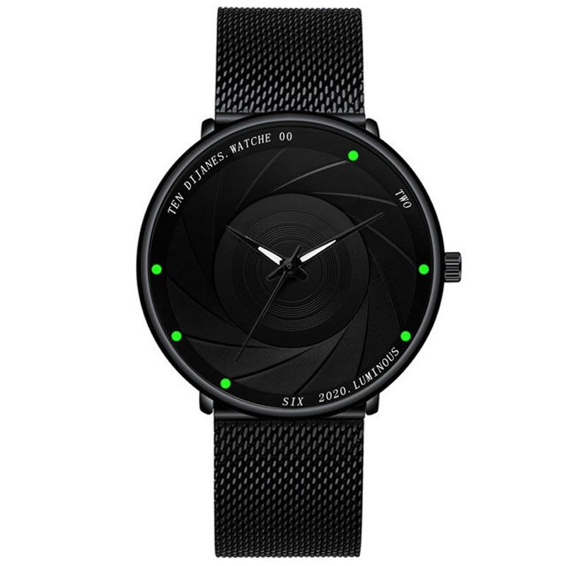 DIJANES Fashion Men's Mesh Watch, Men's Business Belt Quartz Student Watch