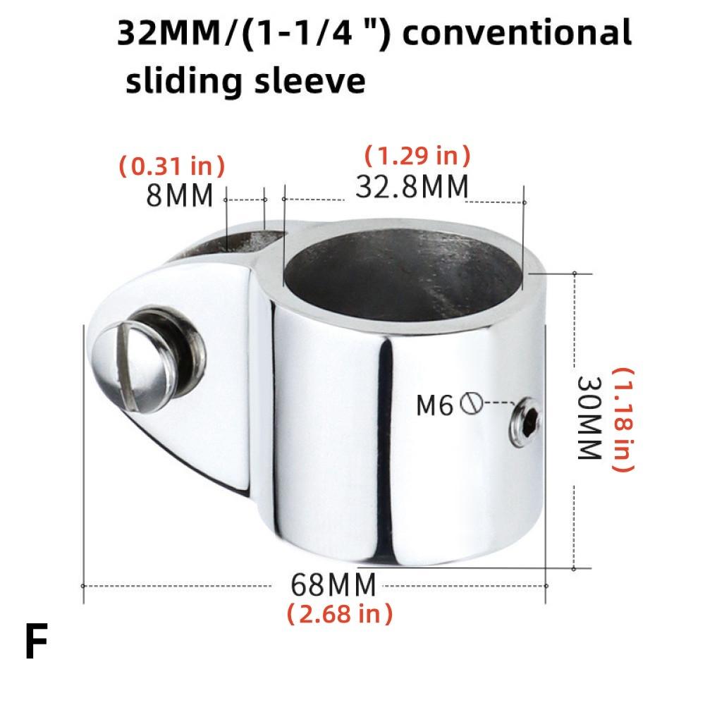 Pair of O.D. 19/20/22/25/30/32/38mm Boat Awning Umbrella Accessories Yacht Hardware 316 Stainless Steel Fixed Bracket Clamps
