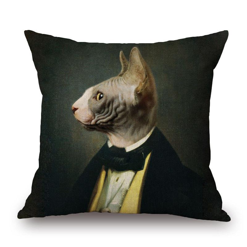 Sheep Rabbit Dog Cushion Cover Decor Lovely Animals Poster Beige Throw Pillows Case Home Pillowcase Sofa Decoration