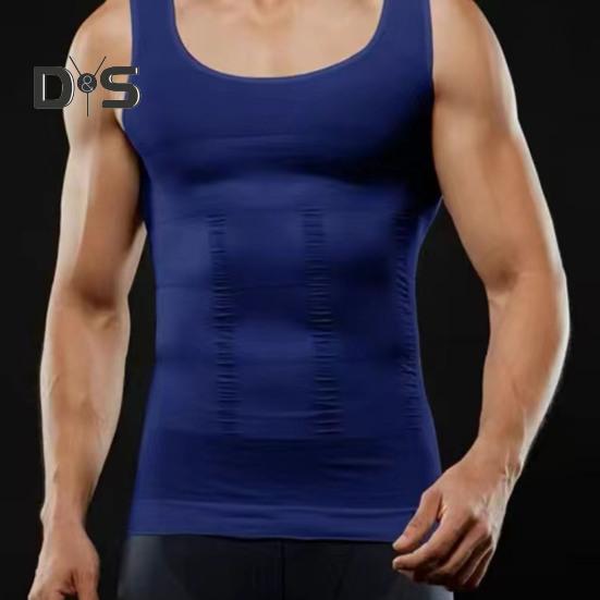 Men Fitness Vest U-Neck Sleeveless Body-Shaping Abdomen Tightening Corset Solid Color Back Support Weightlifting Compression Tops