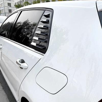 For VW Golf MK7 MK7.5 2013-2019 Car Rear Louver Window Side Shutter Cover Trim Sticker Vent Scoop ABS Carbon Fiber Black Auto