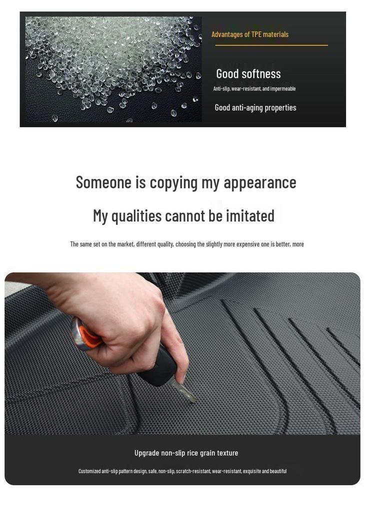 Custom TPE Rice Grain Texture Floor Mats for 2023 BYD Seagull