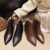 Retro Large Size Thin Heel Short Boots Women's 2025 Autumn and Winter New Temperament Versatile Naked Boots Fashion Chelsea Boots
