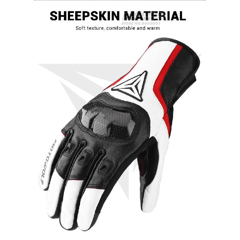 Motorcycle Gloves Leather Men Gloves Summer Cycling Motorbike Guantes Moto Motocross Bicycle Touch Screen Breathable Protective