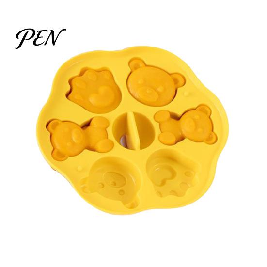Small Dessert Molds Silicone Bear Cake Mold, Steamer Safe Food Baking Pan for Kids, DIY Making Tools Non Stick Reusable Heatproof Muffin Pudding Jelly