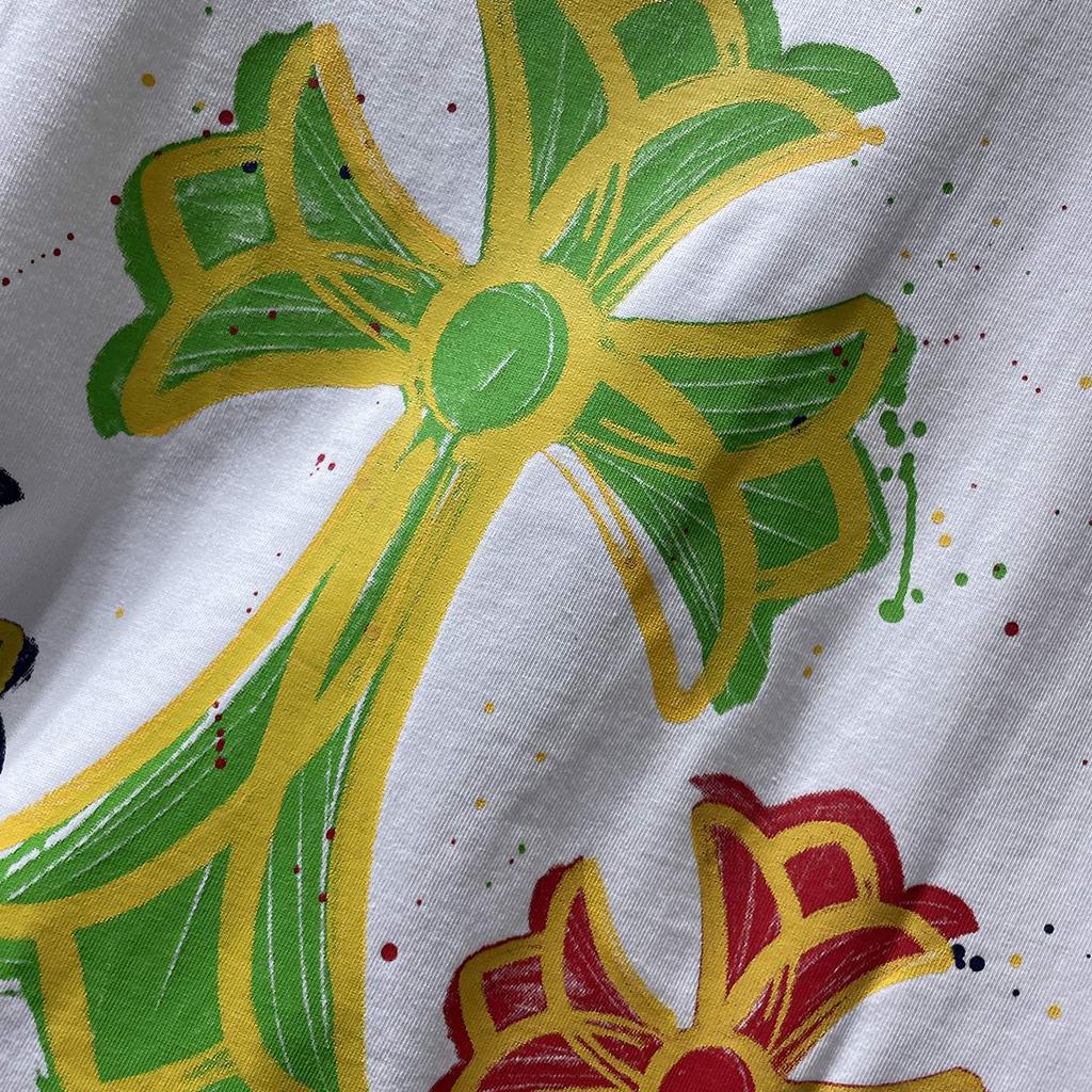 8959 CHROME HEARTS 2026 Summer New High Quality Cotton Round Neck Loose Large Size Men's and Women's T-shirt Couple T-shirt