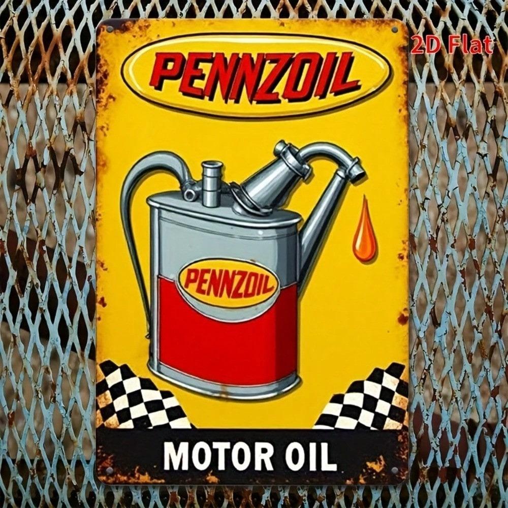 Vintage Pennzoil Motor Oil Metal Tin Sign Retro Wall Art Decor 8x12 Inch Durable Iron Garage Bar Home Decoration