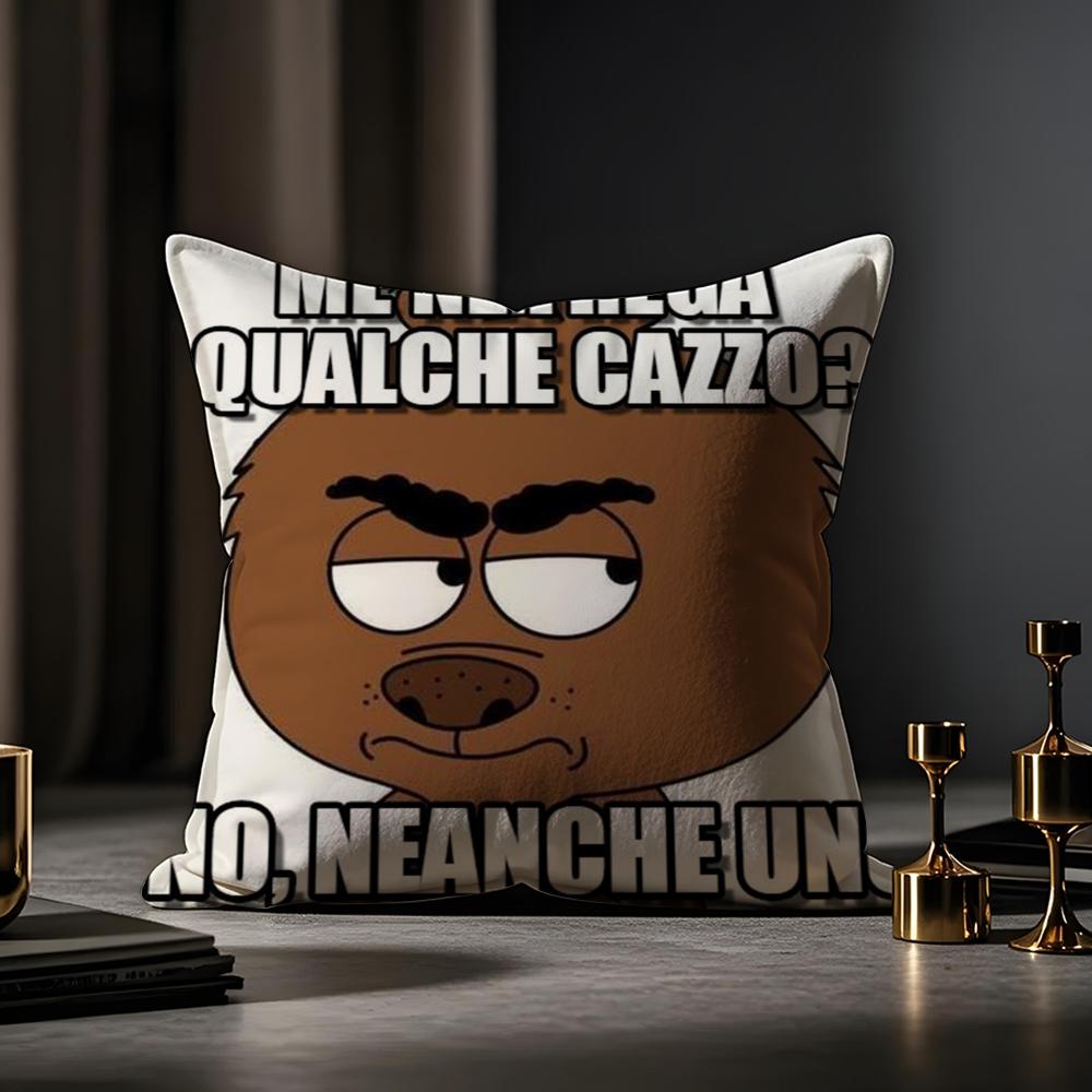Brickleberry Cushion Cover Anti-dustmite Pillowcase Invisible Zipper Silky Short Plush Sofa Cushion Cover