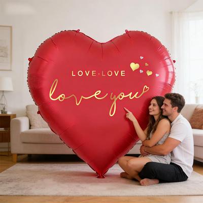 Giant Heart Shaped Aluminum Foil Balloon Oversized Love You Wedding Valentine Party Decoration Romantic Backdrop Proposal Decor