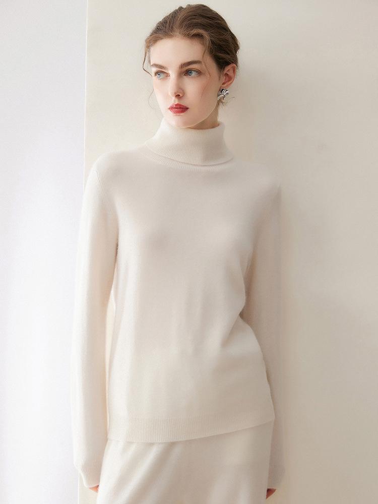 Women's High Neck Loose Fit Cashmere Sweater - Winter Style Versatile Knitwear