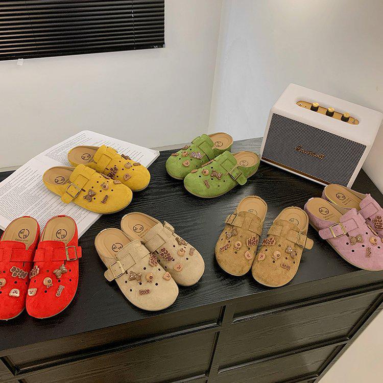 Retro Women's Closed-Toe Thick-Soled Clog Slippers - Spring/Summer 2025 Collection