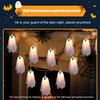 Halloween String Lights LED Halloween Lights String Ghost Decor 10 Pieces 8 Modes Ambient Lighting for Home Outdoor Patio Porch
