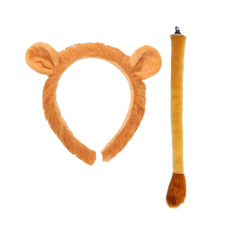 Animal Ears Headband Bowtie Tail Tutu Glove Plush Lion Costume Birthday Party Christmas Halloween Cosplay Costumes Props