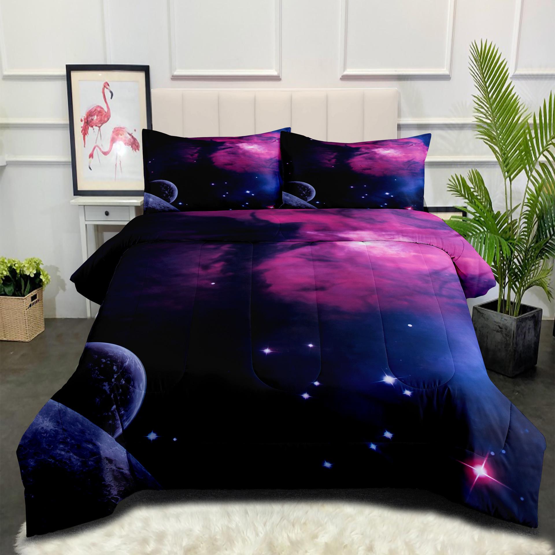 Fat Quilt Home Textile Quilt Starry Sky Three-piece Winter Quilt Bedding Quilt Core 3d Quilt Cover 140*200cm