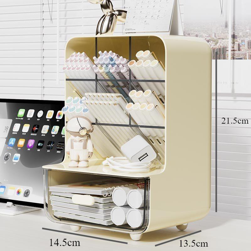 

Тримач для ручок. Студентський стіл. Похила вставна коробка для зберігання канцелярських товарів. Стійка для різноманітних речей великої місткості. Пилонепроникний контейнер для ручок.