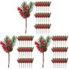 10 Stück Simulation Beere Weihnachtsbeere Baum Kiefernzweige Weihnachten Fake Zweige Picks Weihnachts-Kiefer Neujahrszweige Für