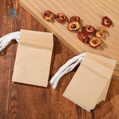 100 Pieces/set Natural Filter Paper Tea Bag Multi Functional Empty Drawstring Teabags Household Paper Infuser Sachets