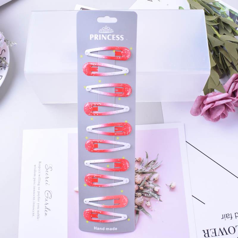 10pcs/set Glitter Hairpins Snap Hair Clip for Children Kids Claw Hair Clip Pins For Girls Hair Accessories Cute Metal Barrettes