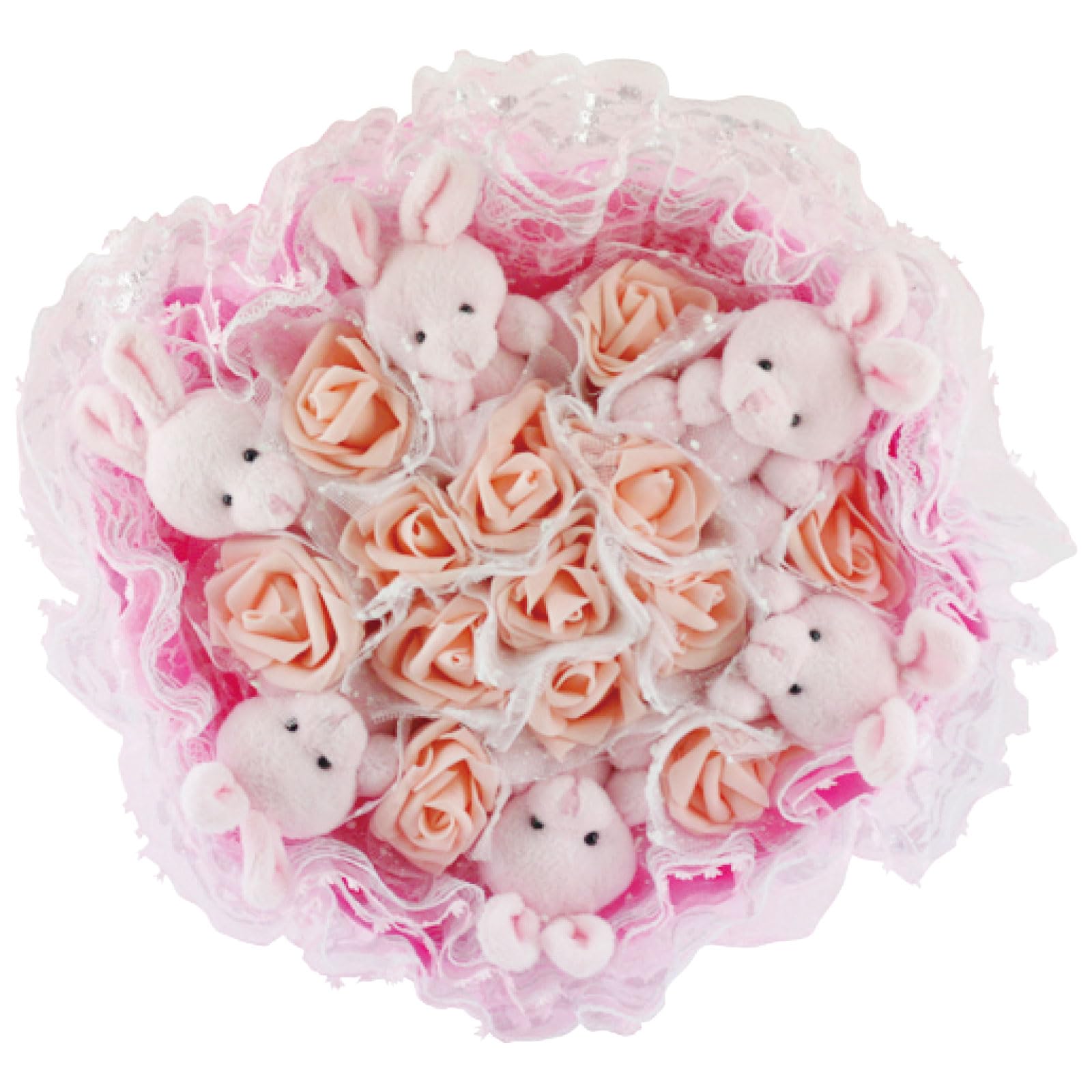 

Rabbit Bouquet P Pink Bouquet Gift Plush Toy Q-FLA B-58