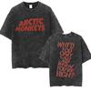 Retro Arctic Monkeys Music Album Graphic T-Shirt Men Women Vintage Washed Oversized Short Sleeve Casual Streetwear Loose Cotton Daily Fashion Tee Tops
