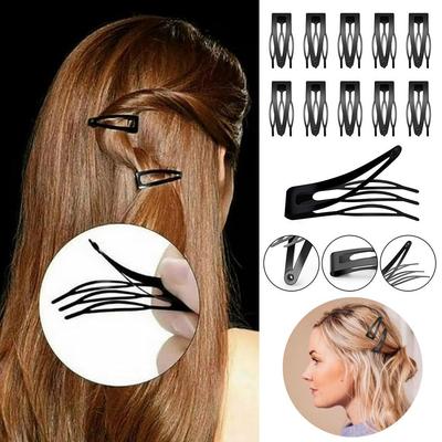 10Pcs Double Grip Hair Clip Metal Snap Hair Clips Salon Hair Women Hairdressing Portable No Acc M9O8