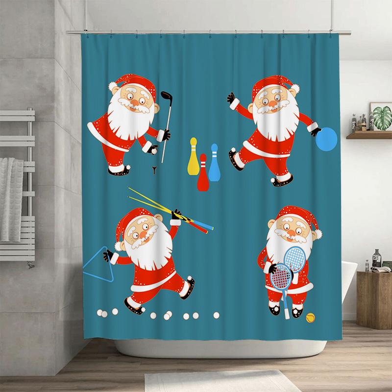 TU Funny Sports Shower Curtain Set Waterproof Gym Fitness Decor Bathroom Fabric Gym Lover Gift Workout Theme Decor 90x180cm35x71in