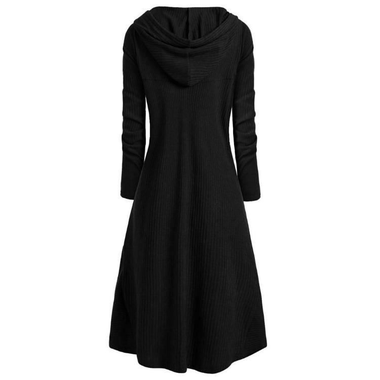 Top a mantella in maglia con cappuccio Retro Manica lunga Taglie forti Moda Abbigliamento Donna