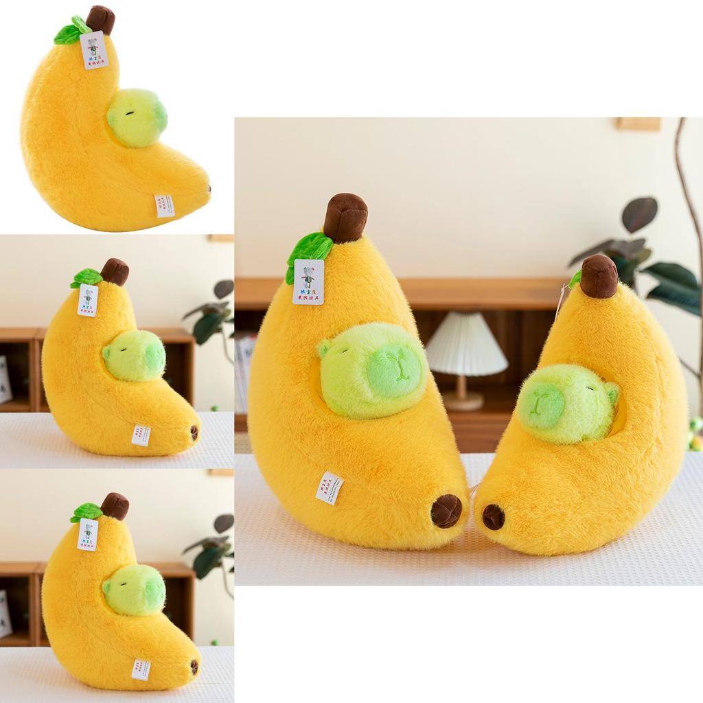 Adorable Banana Capybara Plush Doll With Ultra Soft Short Pile Fabric For Kids And Collectors