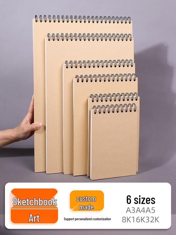 A4 Hardcover Spiralgebunden Verdicktes Skizzenbuch - Zeichenbuch für Kunststudenten mit losen Blättern 8K für die Grundschule.
