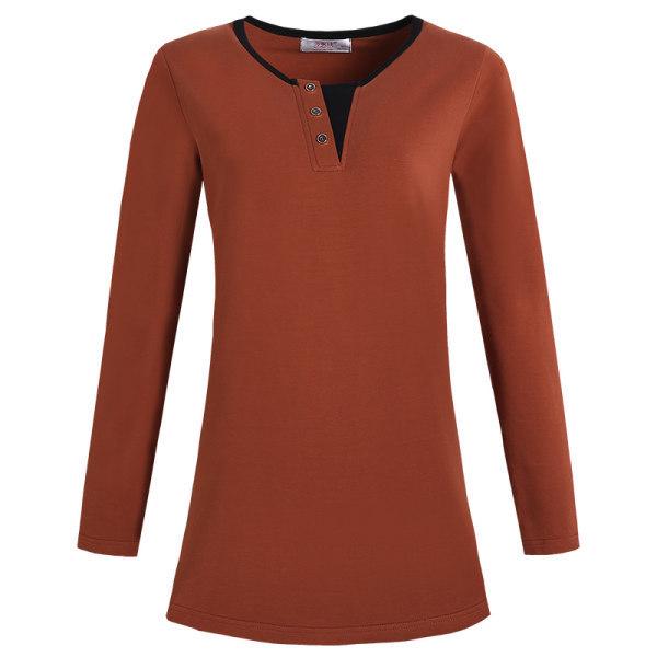 Damski T-shirt o średniej długości z dżetami z długim rękawem: 4 kolory, 7 rozmiarów