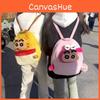 Shinchan Cartoon Crayon Doll Backpack Fluffy Kid Backpack For School And Outings