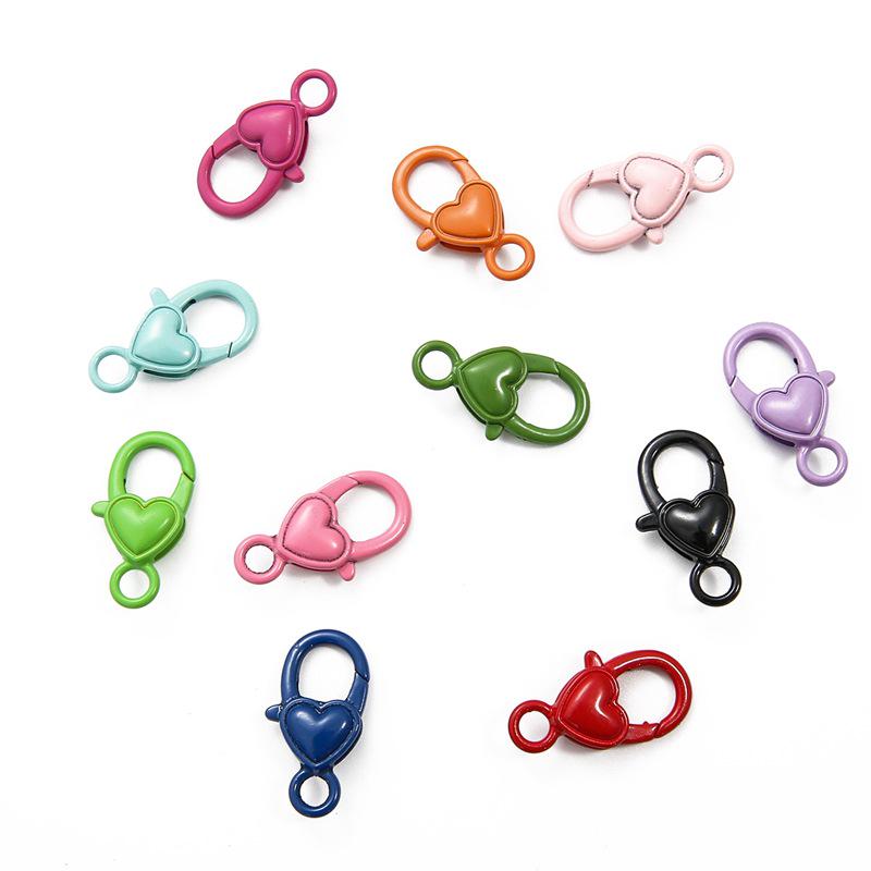 Bunter Frühling Legierung Sprühfarbe Pfirsichherz & Achterschleife Schlüsselanhänger DIY Schmuck Materialpaket