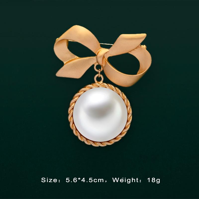 Baroque Vintage Gold Color Crystal Pearls Pin Brooches Gem Hollow Geometric Rectangle Brooch Collar for Women Jewelry