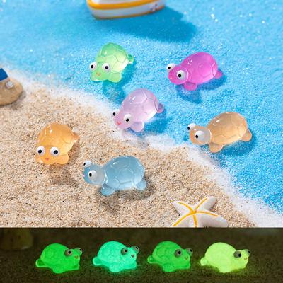 Micro Paisagem Desenho Animado Bonito Brilha no Escuro Tartaruga DIY Saco Surpresa Acessórios Aquário de Peixes Marinhos Paisagismo Pequenos Ornamentos