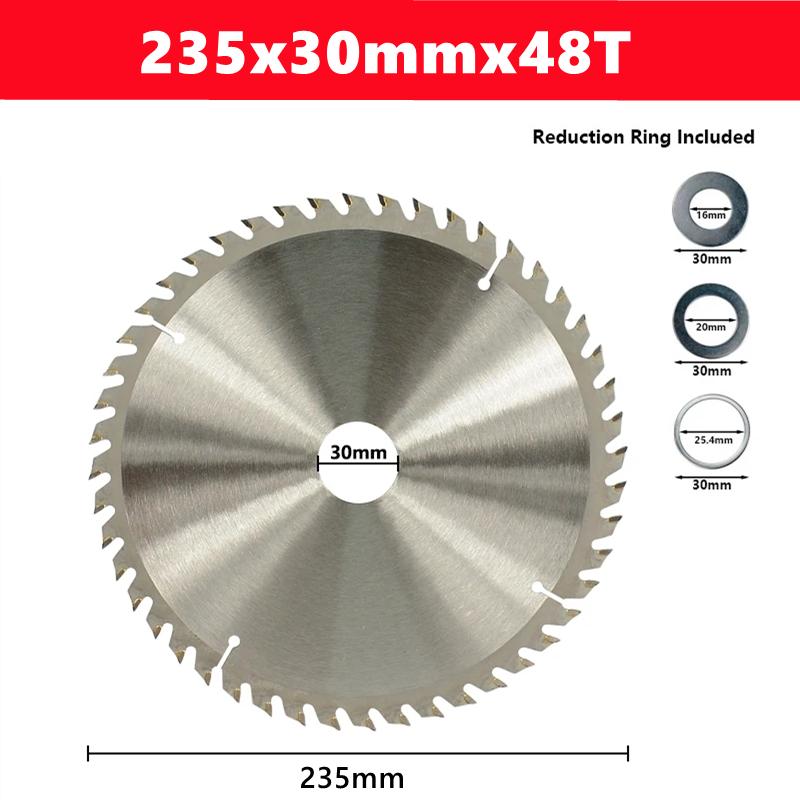 235mm Saw Blade 24T/10T/48T Aperture 30mm Wood Saw Blade Carbide Tipped TCT Wood Cutting Disc Woodworking Tools
