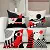 Modern Geometric Pattern Red Black White Throw Pillows Polyester pillowcase, sofa decorative cushion cov Headboard Pillow