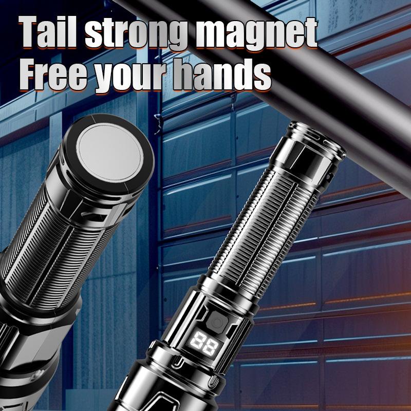 Ultra Bright Rechargeable LED Flashlight, Zoom, Compact and Portable, Suitable for Camping, Hiking, and Emergency Situations