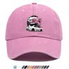 pc Cherry Blossom  White Sports Car Print Baseball Cap  Adjustable Snapback Hat Suitable for Streetwear Car Culture Road Tr
