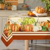 Autumn Thanksgiving Pumpkins Tablecloth for Table Decor Fall Harvest Maple Leaves Rectangle Tablecloth Thanksgiving Decorations