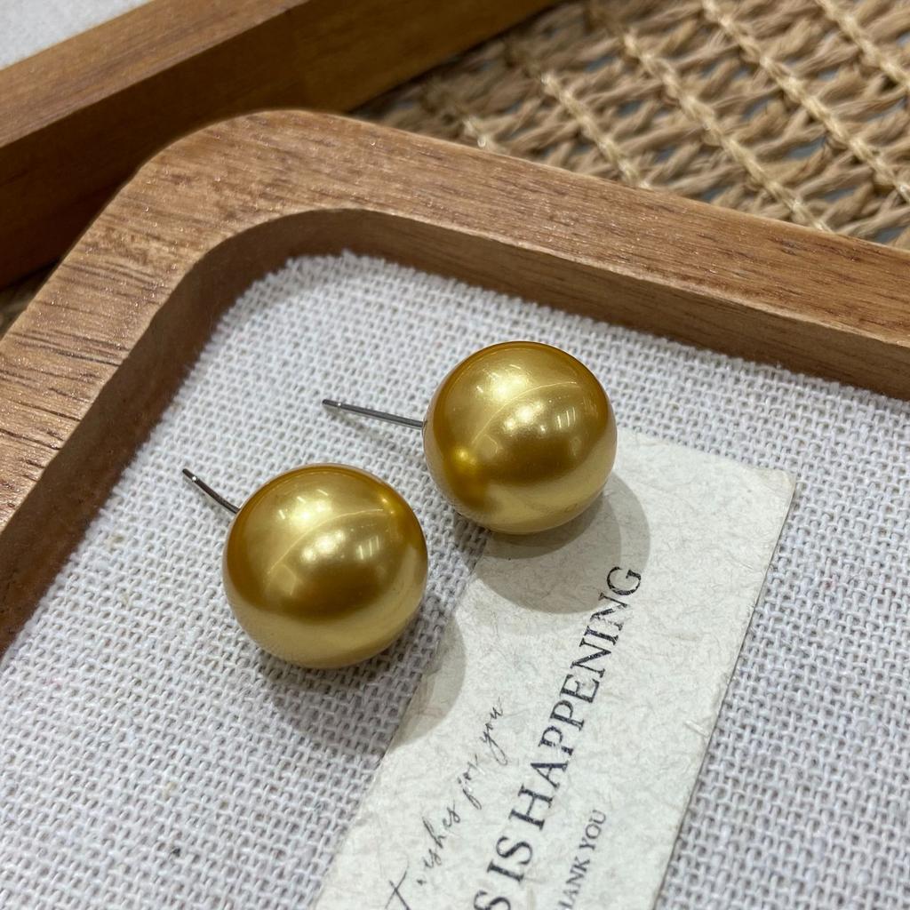 Ni Ni'S Same 12M Nanyang Gold Bead Round Necklace Women'S Light Luxury High-End Golden Collarbone Neck Chain