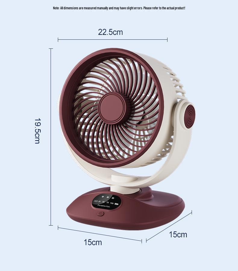 2026 Rechargeable USB Oscillating Desktop Fan - Portable Electric Fan for Dormitory Use