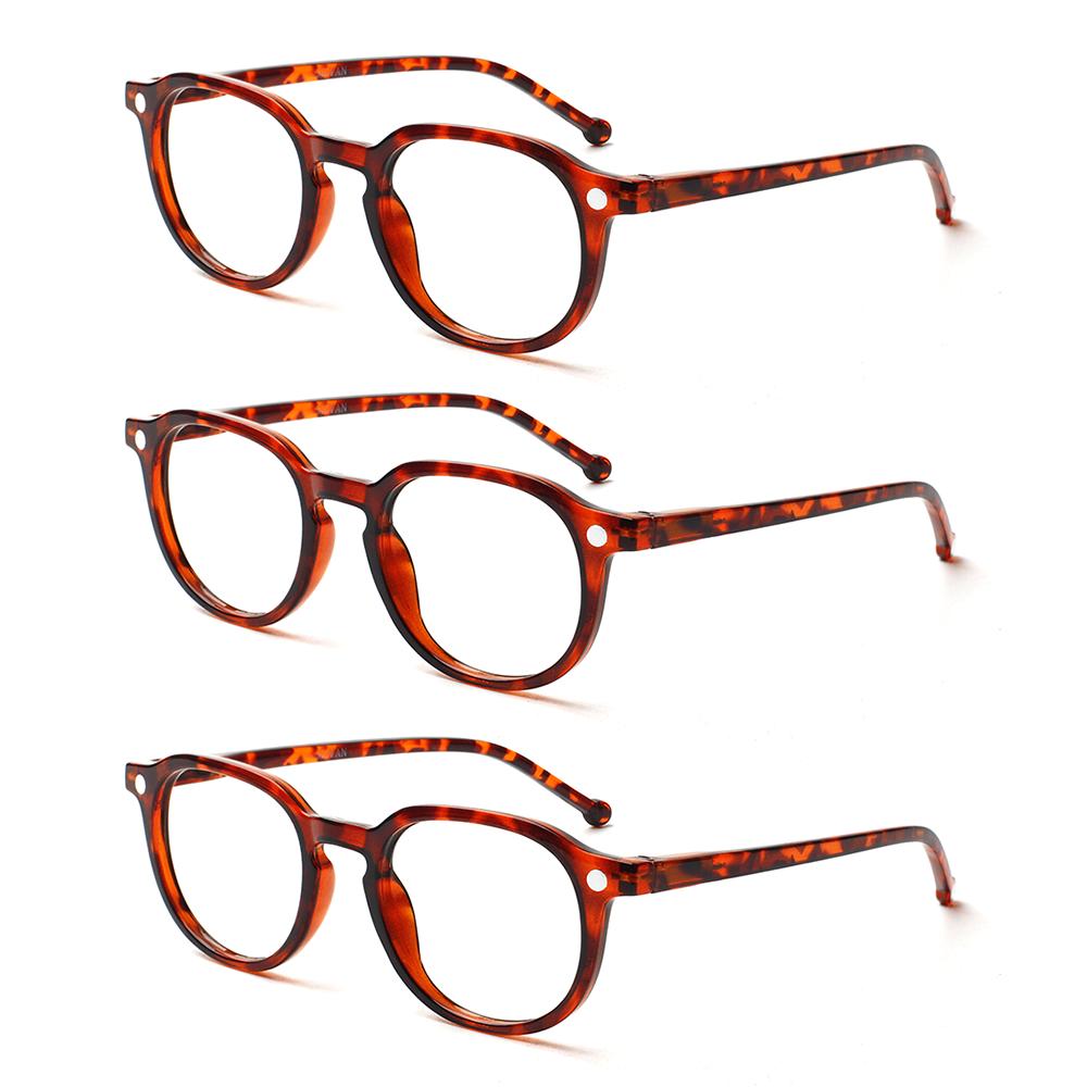 

Turezing 3 Pack Spring Hinge Round Reading Glasses Women Men Presbyopic Glasses Ultralight Far Sight Eyewear 3.5