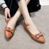 Fashion Women's Flat Shoes Low Heel Elegant Ladies Footwear Pointed Toe with Bow Chic Point Non Slip Comfortable Luxury Brand Dress On