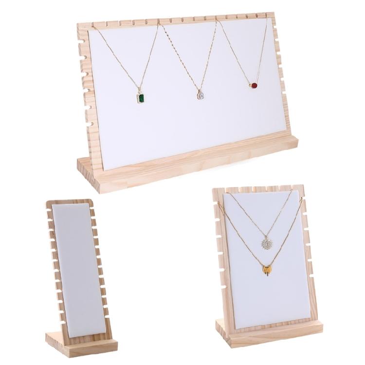 Pack of 3 Wood Jewelry Stand for Multi Piece Necklace and Bracelet Organization with Space Efficient Design