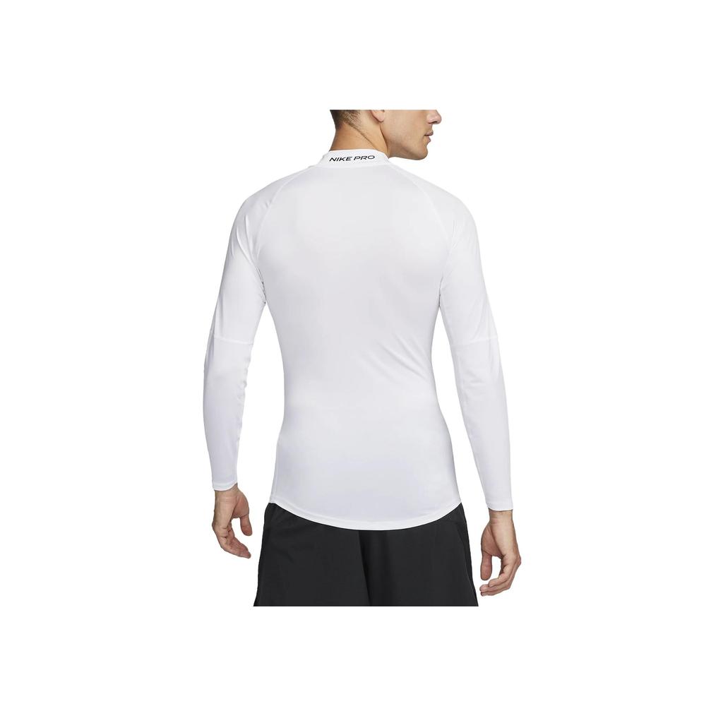 Nike Pro Logo Print Slim Fit Long Sleeve T-Shirt Men Tops White FB7908-100
