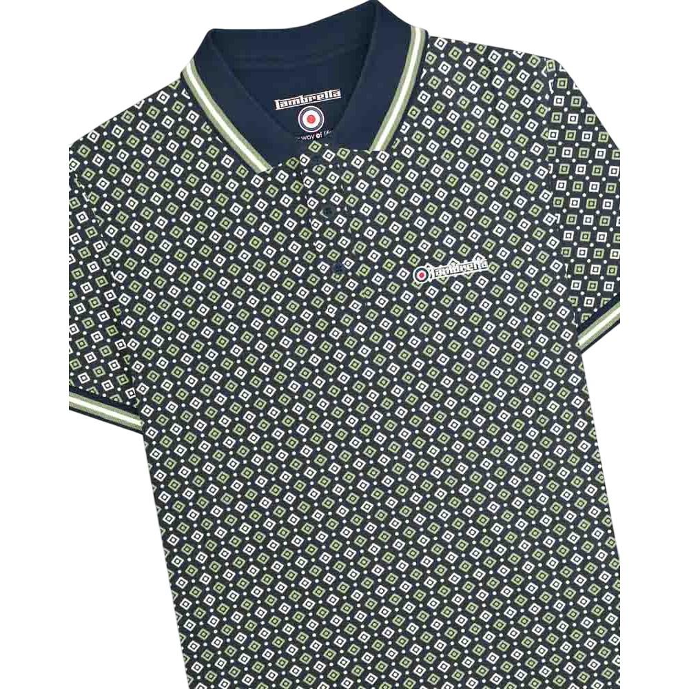 Lambretta Mens Geometric Big & Tall Polo Shirt