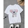 European Sizes  Kids' Fashion Cotton T-Shirt with Cute Koala Print,for Girls Aged 12 and Under - Spring/Summer Collection