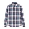 Men's Plaid Gradient Long Sleeve Button Down Shirt Casual Top.